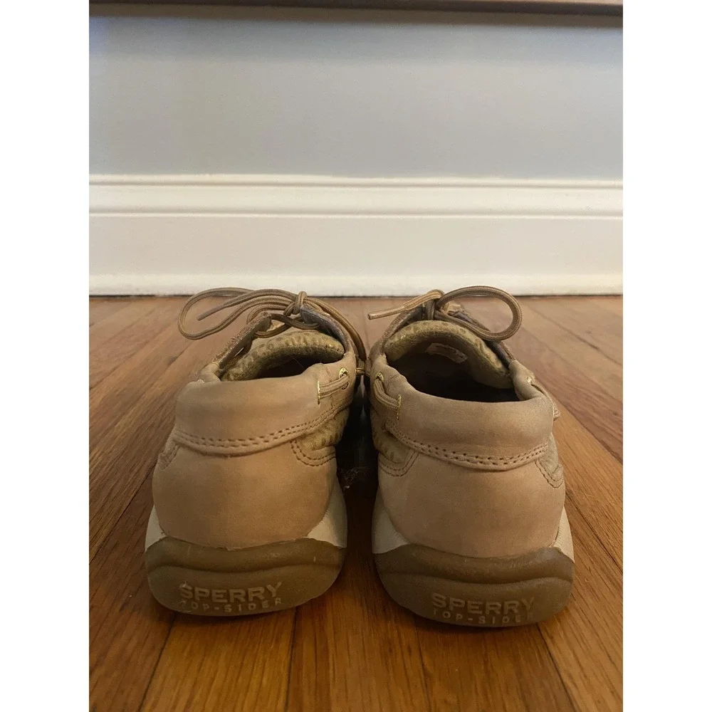 Sperry Top-Sider Shoes Womens Size 6 Tan Leather Boat Mesh Moc Toe STS92460